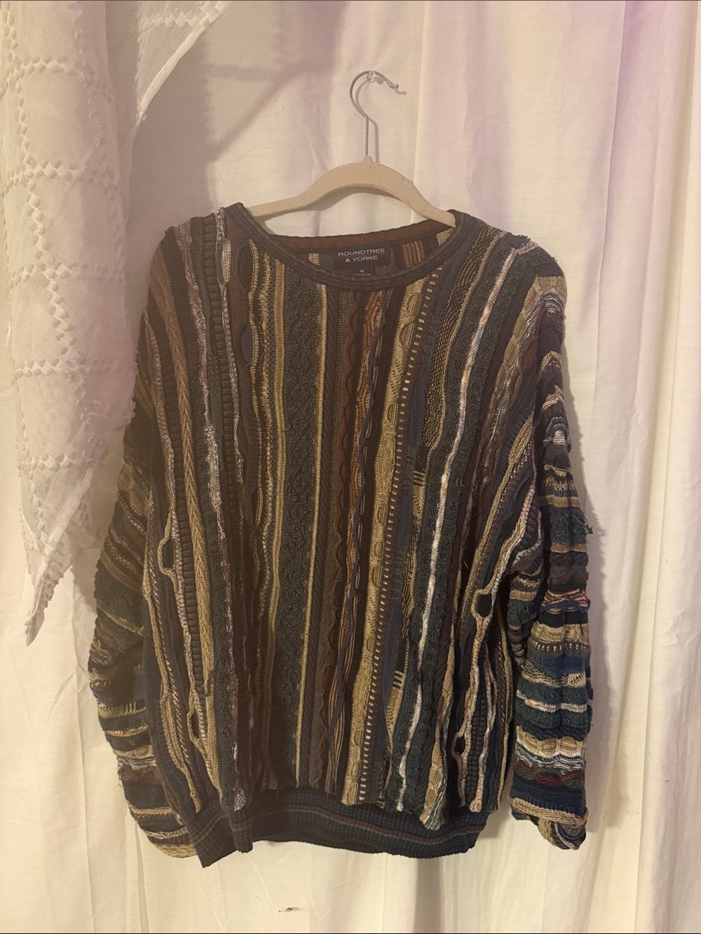 Vintage Roundtree & Yorke 3D Knit Coogi Style XL - Picture 1 of 4